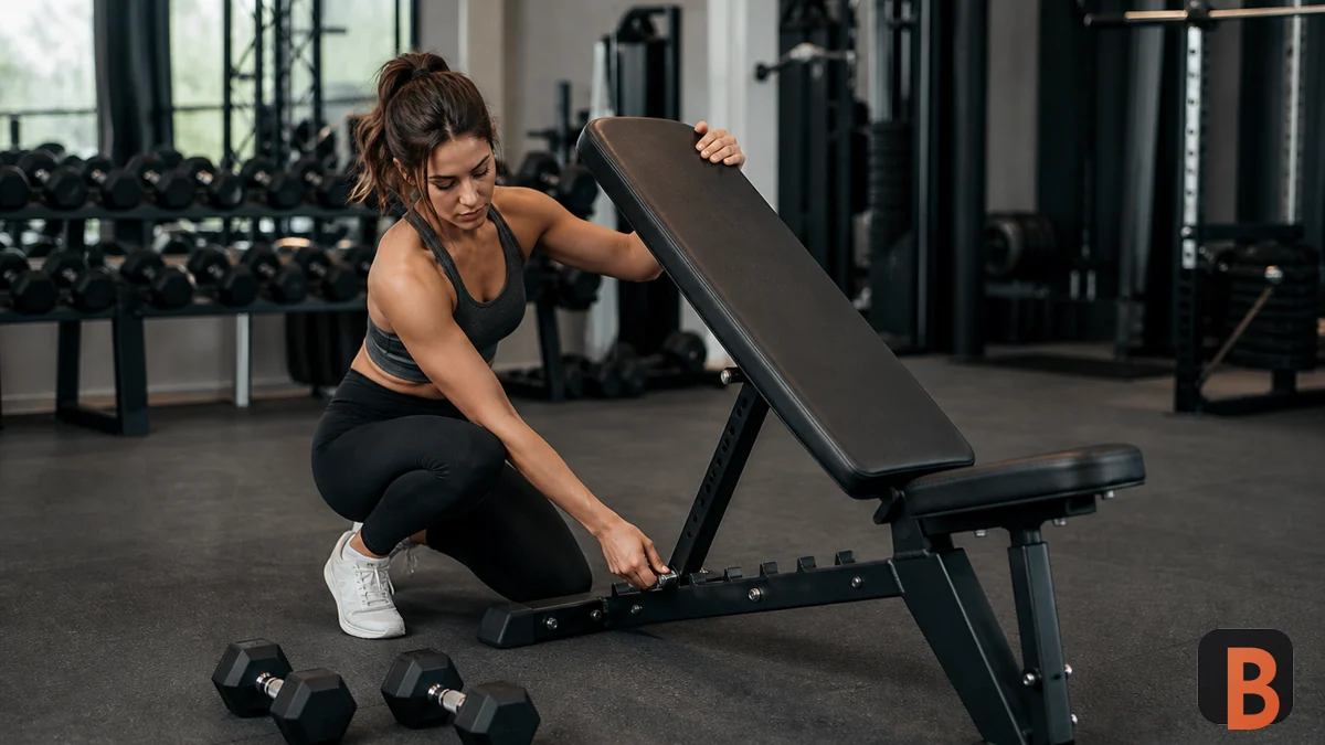 Athlete adjusts a bench before making one small change to a workout routine
